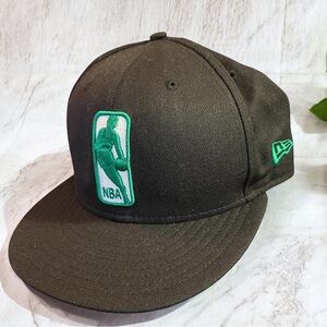 NEW ERA NBA BOSTON CELTICS Hat Fitted Black Green Size 7 1/2 FAST SHIP 1539-15